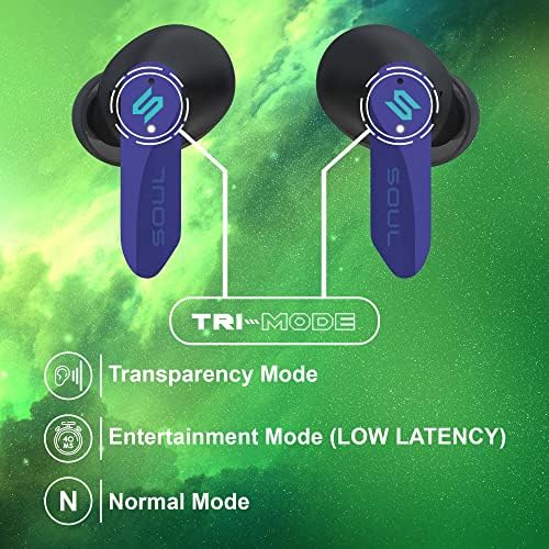 Нова Душа С-Пушти Bluetooth Безжични Слушалки | 40ms Ниска Латентност, Игри И Забавни Слушалки За Во Уво со Микрофон | Отпорен На Вода, Куќиште