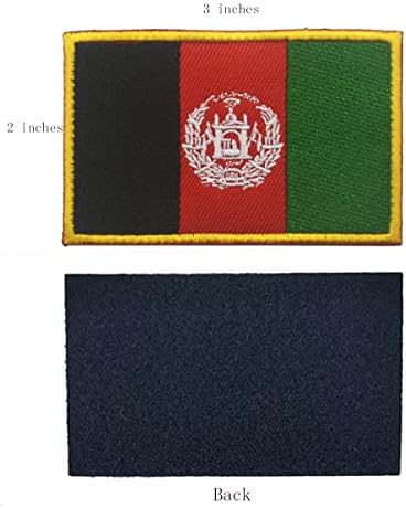 4 парчиња тактички закрпи на знамето на Авганистан, тактички авганистанско знаме лепенка 3,0 x 2,0 инчи закрпи морал воен униформа амблем лепенка