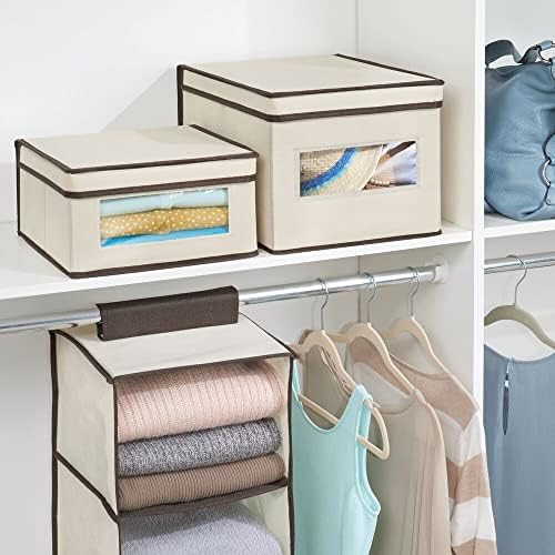 Mdesign Голема ткаенина за складирање на плакари за складирање кутија, преден прозорец/капак за спална соба, канцеларија, организација