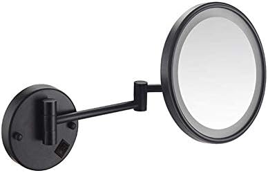 Lianxiao - Vanity Mirrication LED осветлен огледало за шминка 3x зголемување USB полнење со повлекување на хромирано огледало за бричење
