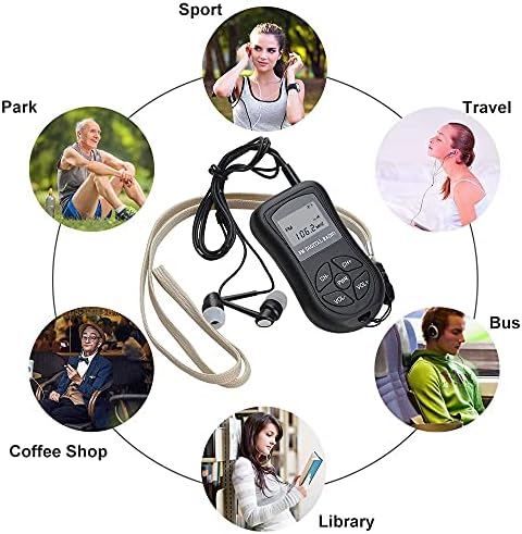Личен FM Walkman Radio, Mini Digital Tuning Protable Radio, LCD дисплеј и подесување на слушалките за супериорен прием Walkman Radio 60-108MHz