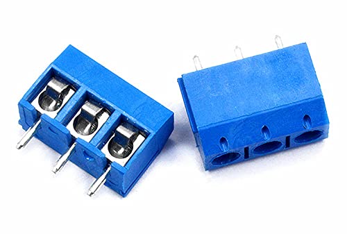 Luoqiufa 30pcs сина 5мм пин3 пин PCB монтиран завртка за завртки за терминал блок конектор за arduino