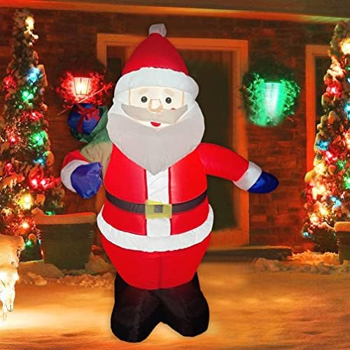 Божиќна надувување Декорација на Дедо Мраз: Разнесете го осветлениот гигант Дедо Мраз, двор, декорација на декорацијата со LED светла вградени-