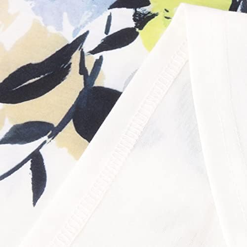 Маичка за блуза за жени лето есен 2023 облека со кратки ракави со кратки ракави, памук, цветни графички кошула за бренд, ТБ ТБ