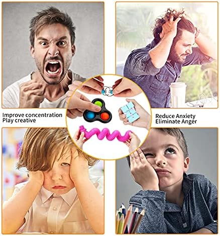FIDGET PACK, 31 п.п. пакети со играчки за фигури како предмети за олеснување на вознемиреност за деца за забава за возрасни за забавно патување