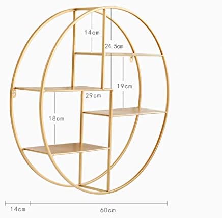 Полици За Домови НА JYXCOSHELF, Лавици Монтирани На Ѕид, Едноставна Железна Уметност Дневна Соба Ѕид Виси Ѕид Полица Полица За Книги - Круг, Лавици За Складирање