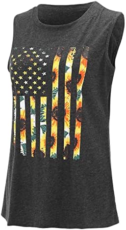 4-ти јули кошули резервоар за врвови за жени во САД знамето летни необични кошули без ракави starsвезди ленти за вртење на резервоарот за трчање