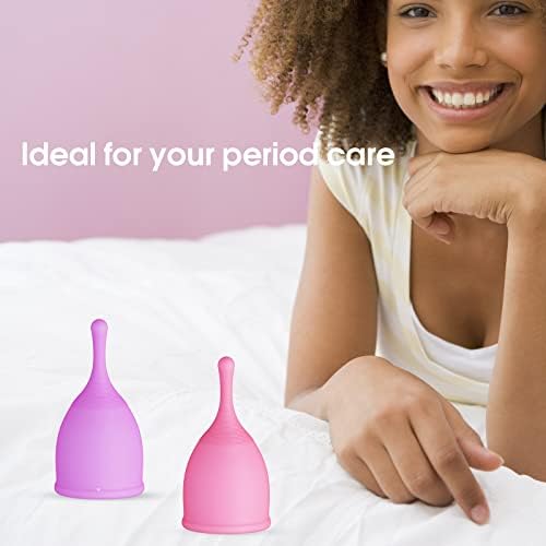 Менструални Чаши, Големи Димензии, 2 Комплети Периодични Чаши За Повеќекратна Употреба, Силиконски Медицински Одделение, Меки Чаши Со Тежок
