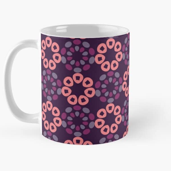 Шема Во Виолетова Модерни Геометриски Овали Од Средината На Векот Апстрактна Уметност Шолја За Кафе Новина Бела Керамичка Чаша За Чај -