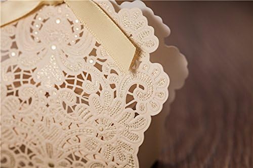 Зорпија ласер исечена 50 x свадбени бонбони кутија со панделки шампањски свадбени кутии за свадби за свадби фаворити за забава