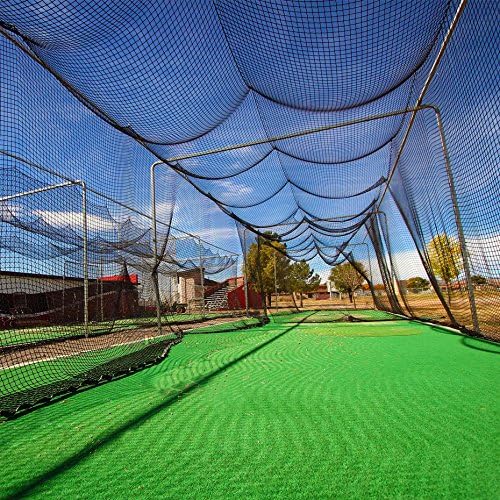 Мрежи за кафез за капење со бејзбол [12 големини] | Професионално целосно затворено 42 одделение со тешка HDPP мрежа | Бејзбол и мекобол