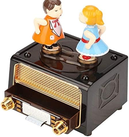 SXDS бакнување со двојка музичка кутија Звучна машина Играјте кутија за накит Девојче со рачно разгален музички механизам