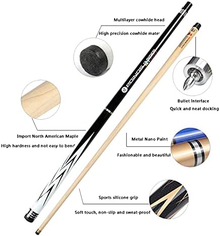 Yangbo Maple Pool Cue 58inch 19oz Деликатниот допир, 1/2 Сплит базен Цут стап 3Д текстура, билијард базен Цуе метал нано боја