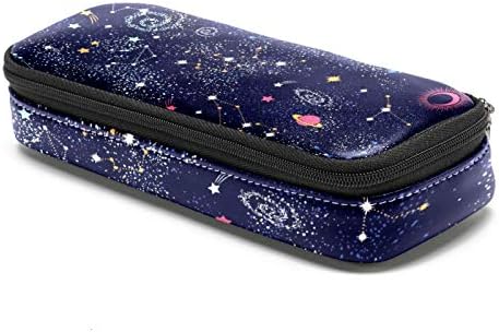 Galaxy Беспрекорна шема Печати 84x55in кожа молив со молив, торба со пенкало со двојна патентска торба за чување торби за торби за училишна работа