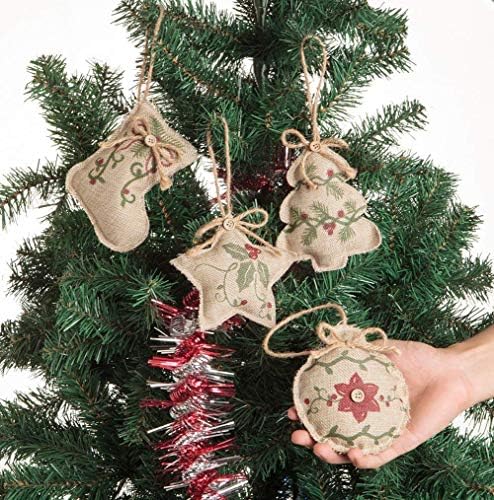 Zyxbshw 8 парчиња украси за новогодишни елки, мини чорапи за украси на новогодишна елка, гроздобер стил Божиќ, виси украси украси за украси