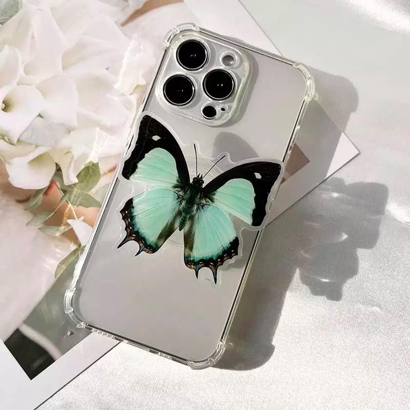 CommonKunst Ретка пеперутка Телефон зафаќа реален акрилен мулти функционален склоплив за проширување на мобилниот удар на мобилни телефони