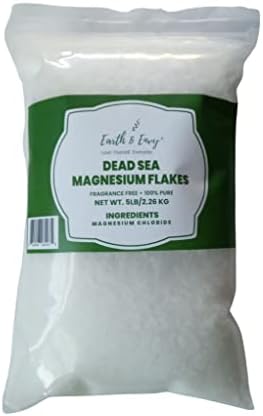 Земја и завист мртво море магнезиумски снегулки 5lb - вреќа/контејнер за резиме - алтернатива на сол во Епсом