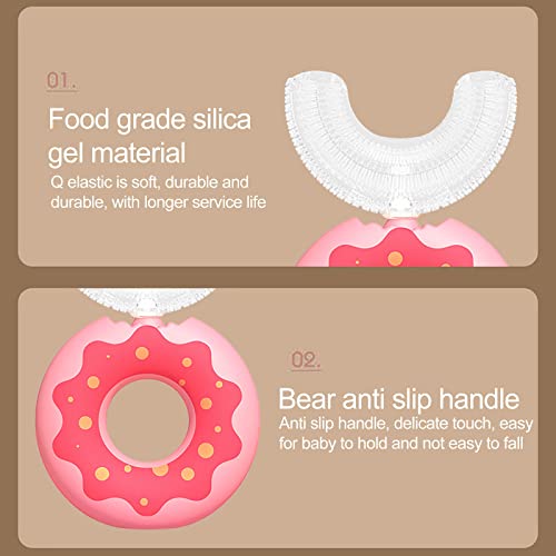 Заби за четки за заби Simayixx Белење на нови четки за заби со пристигнувачи со детска комбинација со храна во форма на храна во облик на храна, 360 ° темелно чистење на си