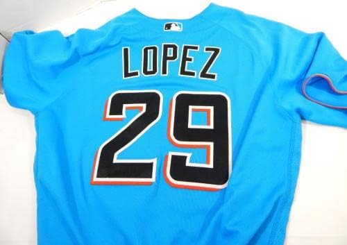 Мајами Марлинс Лопез 29 игра користеше сина маичка 46 dp222221 - Игра користена дресови на МЛБ