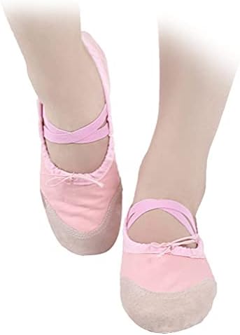 Абаодам 1 пар единствена балетски танцувачки чевли балетски чевли крст еластичен бенд танцување гимнастика јога чевли за деца тренинг