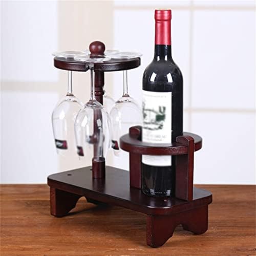 YFQHDD цврсто дрво вино стаклена решетка Европски стил виси чаша вино решетка црвено вино чаша наопаку дрвена решетката дрвена стаклена решетка за шишиња