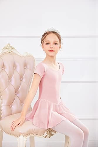 Аршинер девојки балет леотард со шифон туту здолниште танц носат кратки ракави дете балерина облека облека