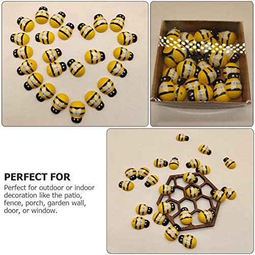 АБАОДАМ статуа декор 48 парчиња креативни пчели занаети Декоративни пчели уметнички софтвер насликани дрвени занаети украси занаети