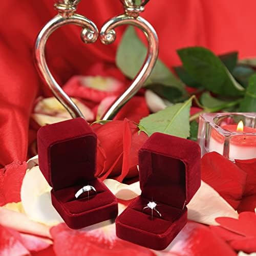 BBTO 36 парчиња кадифена кутија за прстен за свадбени церемонија, ангажман прстен, подарок, свадба прстен кутии, кутии за накит за приказ за предлог прстен случај за св