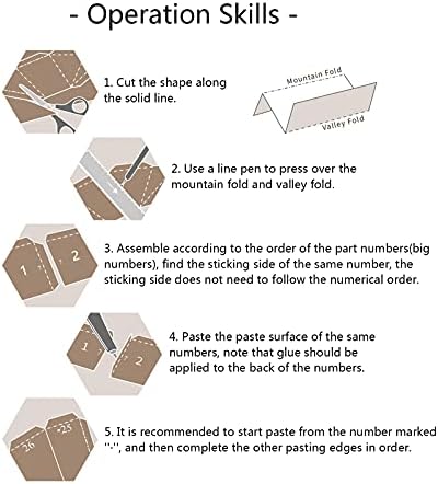 Изглед на заптивка за заптивки од 3Д занаети за хартија DIY украси за домашни украси Креативно хартија трофеј геометриски оригами загатка
