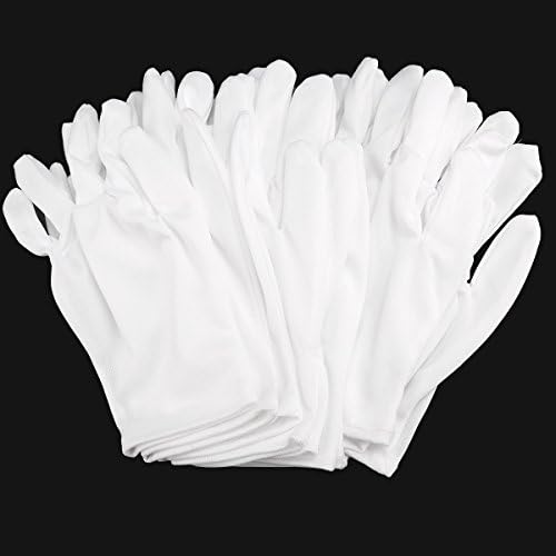 2 парчиња бело мека лесна лесна памучна заштитна ракавица етикета нараквици Единствена еднострана ткаенина за управување со квалитет на ракавици
