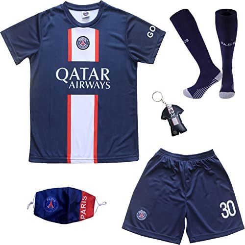 Младинска спортска спортска облека Лео Меси 10 Детска домашна фудбалска дрес/шорцеви торбички за клучеви фудбалски чорапи