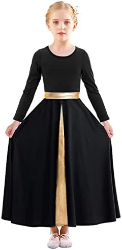 Девојки од елидор девојки со долг ракав пофалби танцувачки фустан замав здолниште литургиско обожавање костум црковна облека танцувачка облека