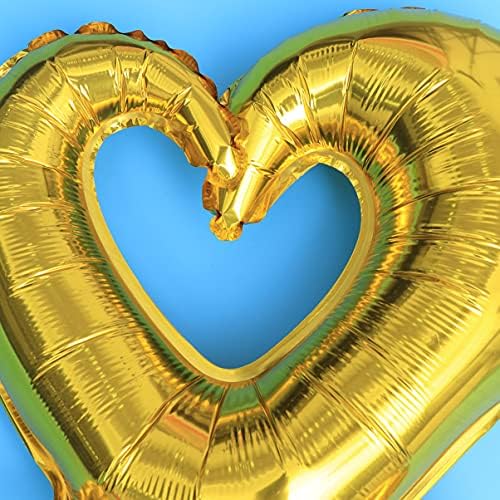 Среќен Балон За Срце 4 парчиња Балони Во Форма на Срце 18 инчни Срцеви Балони Балони Со Хелиум Алуминиумски Балони За Украси За Свадба За Роденденска