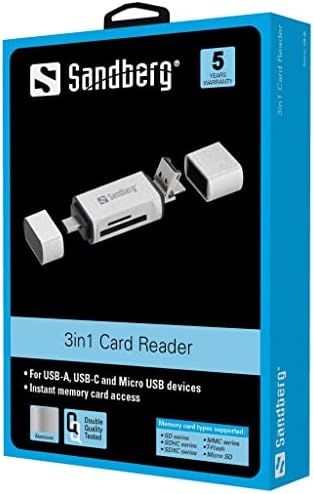 Сандберг Картичка ЧИТАЧ USB-C + USB + MicroUSB
