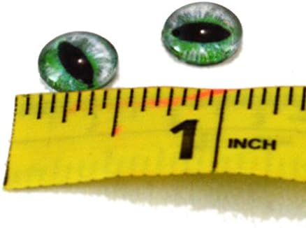 10мм мачки стакло очи во зелена фантазија змеј за скулптури со кукли или правење накит