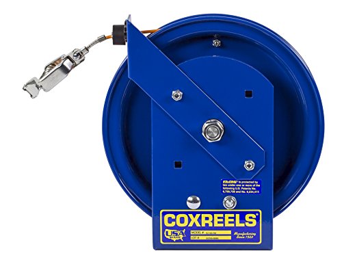 Coxreels EZ-SD-100-1 Серија Безбедност Пролетта Премотајте Статички Празнење Кабел Ролна: 100 ' кабел, нерѓосувачки челик кабел