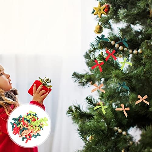 Toddmomy мини украси забава лак торта DIY дрво венци Божиќни фестивал Bowknot Mixeed Handing подарок роденден декоративни ленти со ленти свадба мулти-употреба, завиткувани Божиќн