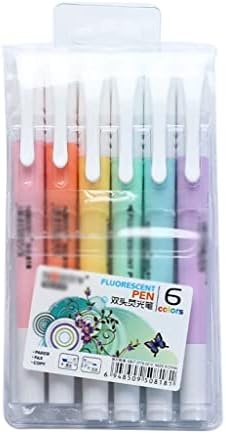 N/A 6pcs/Поставете двојно флуоресцентни маркери за пенкало за пенкало за пенкало за пастелно пенкало за канцелариски материјали
