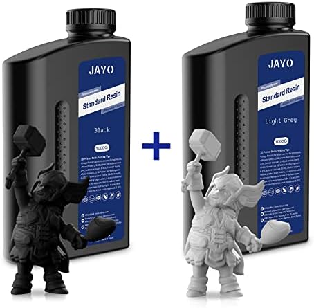 3Д смола за печатач, Jayo 1kg 3Д смола пакет за 4K 8K LCD/DLP/SLA 3Д печатачи, 405NM стандардна фотополимер брза смола за лекување, висока