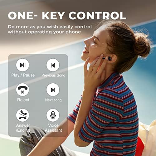 Aninuale безжични ушни уши, Bluetooth 5.3 Слушалки 60H Службени слушалки за дигитален дисплеј со безжично куќиште за полнење, IPX7 водоотпорен хифи стерео во ушите за уши за iPhone A