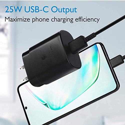 Super Fast Type C Charger, Samsung 45W USB-C Wallиден полнач за Samsung Galaxy S22 S21 S21 S20 Ultra Plus Note 10+, Google Pixel, белешка