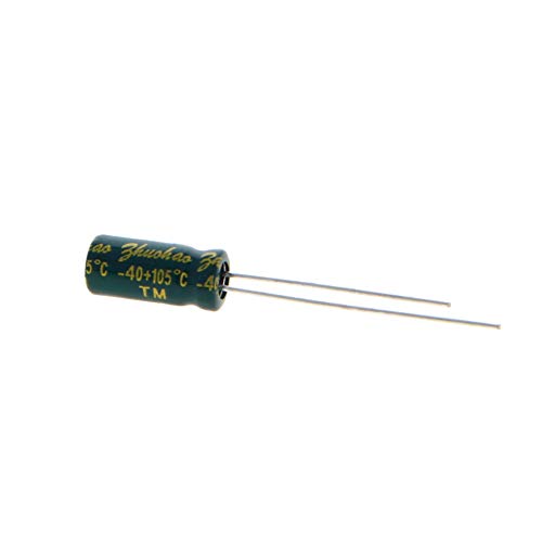 Fielect 20pcs алуминиум радијален електролитски кондензатор 47UF 35V низок ESR зелена 5x11mm висока струја на бран, ниска импеданса за ТВ,