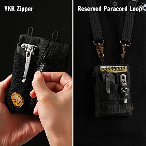 Viperade VE18 EDC торбичка, џебна организаторска торбичка за мажи, торбичка за организатор на џебот на ЕДЦ, 3 слотови со 2 џебови