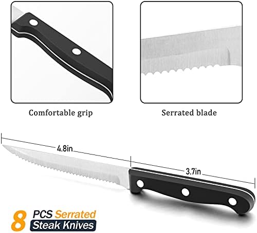 53-парчиња сребрени производи сет со стек ножеви, прибор за сервисирање на тврди плочки од не'рѓосувачки челик, со модерен дизајн прибор за јадење