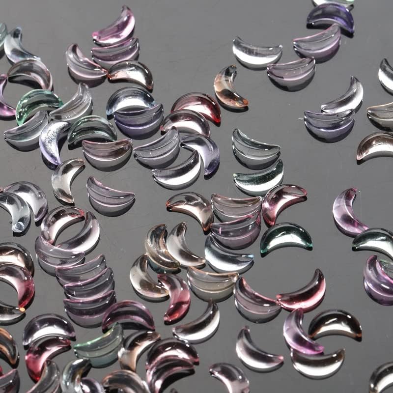 20 парчиња нокти уметнички стакло стакло од месечина од месечина 6x10mm градиент искра Месечина на ноктите камења камења 3Д декларации за материјали за уметност за нок