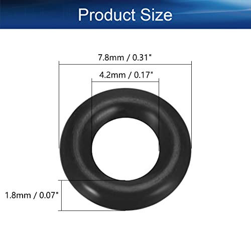 Беттомшин 10 парчиња нитрилна гума О-прстени, 7,8мм ОД 4,2 мм ID 1,8 мм ширина, метричка буна-нитрилна запечатување запчан за мијалник за заптивка за тапа за домаќинството