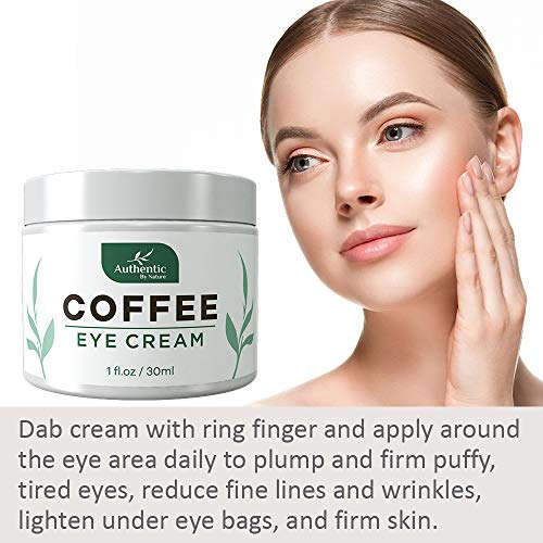 Кофеин крем за очи за анти -стареење, темни кругови, торби, подпухналост. Одлично под кожата на очите + затегнување на лицето, третман на лифт за очи, мажи. Кафе, масло