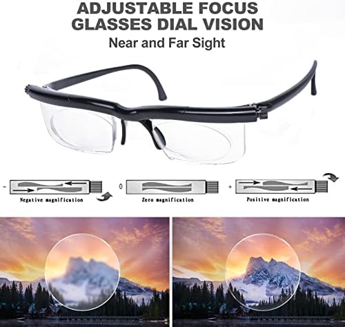 Плима Оптички Прилагодлив Фокус Очила За Читање Бирање Визија Очила, 6Д до +3д Диоптри Очила За Миопија За Постари Лица Унисекс