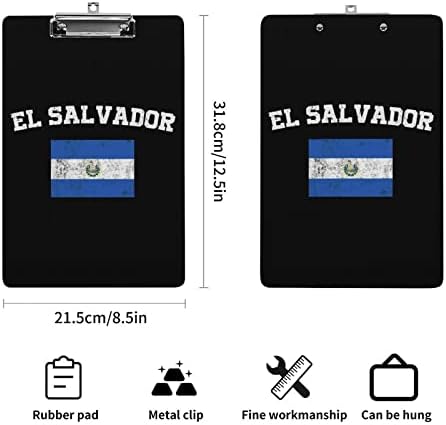 Ел Салвадор Знаме Акрилна Таблата Со Исечоци Симпатична Табла За Клипови Со Метална Табла Со Низок Профил За Мажи Жени