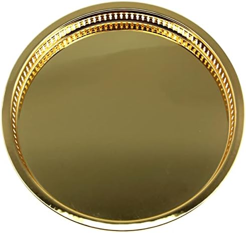 МАРО МЕГАСТОР 12,5 инчи тркалезно златно позлатено огледало за сервирање Стилска обична декоративна забава роденденски свадбени десерт